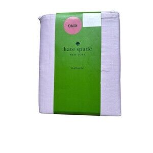 Kate Spade New York King Bed Sheet  Set 100% Cotton Sateen Purple New